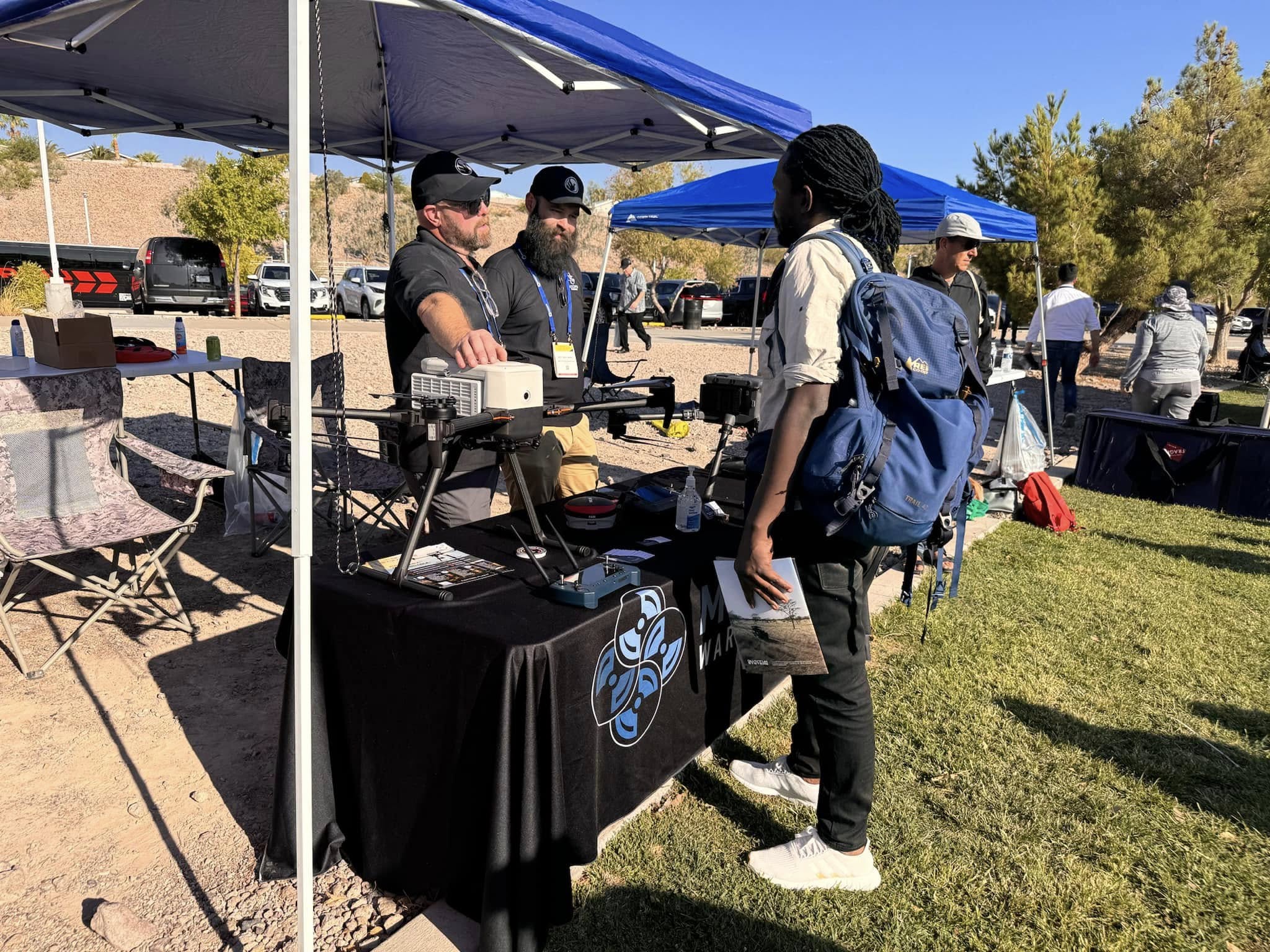Professional drone in flight